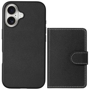 SHIELDON iPhone 16 Plus Leather Case with Wallet, Detachable 2IN1, Genuine Leather, Magsafe Compatible, Card Holder, Slim Mag Wireless Charging Protective Case for iPhone 16 Plus 6.7-Inch