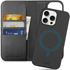 SHIELDON iPhone 15 Pro Max Magnetic Detachable Leather Wallet Case with Premium Genuine Leather, 2in1, MagSafe Compatible RFID Blocking Card Slots Kickstand Shockproof, Removable Flip Protective Cover for iPhone 15 Pro Max 6.7-inch