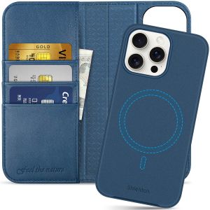 SHIELDON iPhone 15 Pro Max Magnetic Detachable Leather Case, iPhone 15 Pro Max Flip Case, Qi Wireless Charging Compatible - Royal Blue