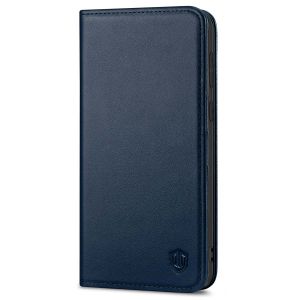 SHIELDON SAMSUNG S21 Wallet Case - SAMSUNG GALAXY S21 6.2-inch Folio Leather Case - Navy Blue