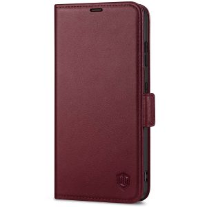 SHIELDON SAMSUNG S21 Ultra Wallet Case - SAMSUNG Galaxy S21 Ultra 6.8-inch Folio Leather Case with Double Magnetic Tab Closure - Wine Red