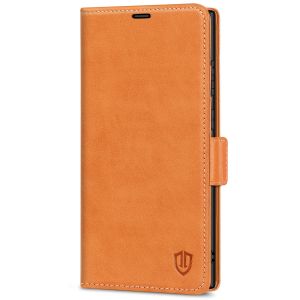 SHIELDON SAMSUNG Galaxy S23 Ultra Wallet Case, SAMSUNG S23 Ultra Leather Cover Flip Folio Book Case - Brown