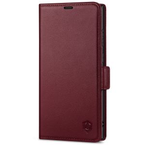 SHIELDON SAMSUNG Galaxy S23 Ultra Wallet Case, SAMSUNG S23 Ultra Leather Cover Flip Folio Book Case - Wine Red