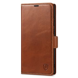 SHIELDON SAMSUNG Galaxy S23 Ultra Wallet Case, SAMSUNG S23 Ultra Leather Cover Flip Folio Book Case - Brown - Retro