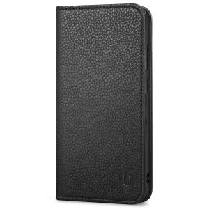 SHIELDON SAMSUNG Galaxy S23 Wallet Case, SAMSUNG S23 Leather Cover Flip Folio Book Case - Black - Full Grain