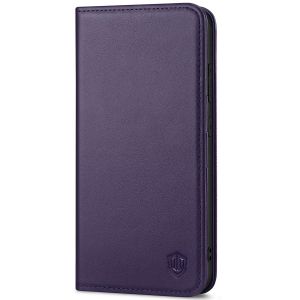 SHIELDON SAMSUNG Galaxy S24 Plus Wallet Case, SAMSUNG S24 Plus Genuine Leather Cover Flip Folio Book Case - Dark Purple