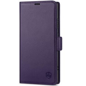 SHIELDON SAMSUNG Galaxy S24 Ultra Wallet Case, SAMSUNG S24 Ultra Leather Cover Flip Folio Book Case - Dark Purple