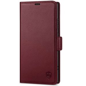 SHIELDON SAMSUNG Galaxy S24 Ultra Wallet Case, SAMSUNG S24 Ultra Leather Cover Flip Folio Book Case - Wine Red