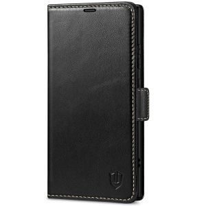 SHIELDON SAMSUNG Galaxy S24 Ultra Wallet Case, SAMSUNG S24 Ultra Leather Cover Flip Folio Book Case - Black - Retro