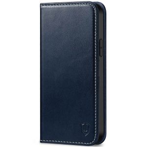 SHIELDON iPhone 12 Wallet Case - iPhone 12 Pro 6.1-inch Folio Leather Case - Dark Blue - Retro