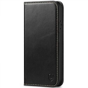 SHIELDON iPhone 8 Wallet Case - iPhone 7 Genuine Leather Kickstand Case - Black - Retro