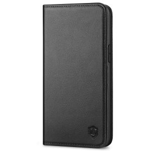 SHIELDON iPhone 14 Pro Max Wallet Case, iPhone 14 Pro Max Genuine Leather Folio Cover - Black