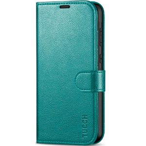 TUCCH SAMSUNG GALAXY A55 Wallet Case, SAMSUNG A55 Leather Case Folio Cover - Full Grain Cyan