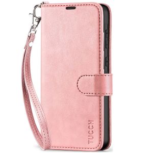 TUCCH SAMSUNG GALAXY A55 Wallet Case, SAMSUNG A55 Leather Case Folio Cover - Strap Rose Gold