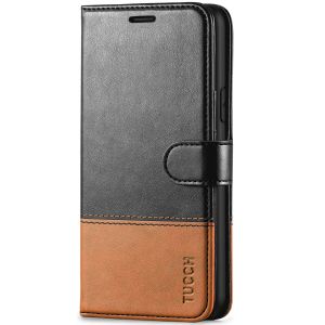 TUCCH iPhone 12 Wallet Case, iPhone 12 Pro Case, iPhone 12 / Pro 6.1-inch Flip Case - Black & Brown