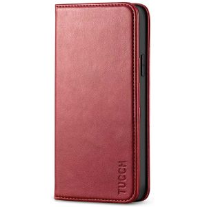 TUCCH iPhone 12 Pro Max Wallet Case, iPhone 12 Pro Max PU Leather Case, Flip Cover with Stand, Credit Card Slots, Magnetic Closure for iPhone 12 Pro Max 6.7-inch 5G Dark Red
