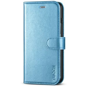 TUCCH iPhone 8 Plus Wallet Case, iPhone 7 Plus Case, Premium PU Leather Flip Folio Case - Shiny Light Blue