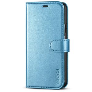 TUCCH iPhone 11 Wallet Case with Magnetic, iPhone 11 Leather Case - Shiny Light Blue