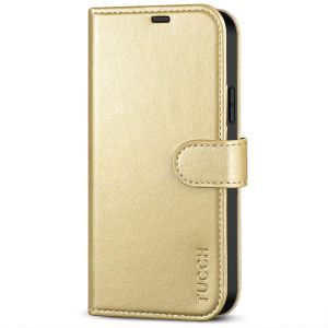 TUCCH iPhone 12 Wallet Case, iPhone 12 Pro Case, iPhone 12 / Pro 6.1-inch Flip Case - Shiny Champagne Gold