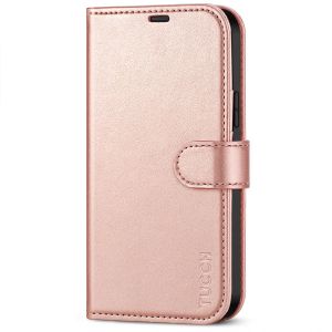 TUCCH iPhone 12 Wallet Case, iPhone 12 Pro Case, iPhone 12 / Pro 6.1-inch Flip Case - Shiny Rose Gold