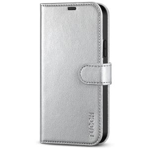 TUCCH iPhone 12 Wallet Case, iPhone 12 Pro Case, iPhone 12 / Pro 6.1-inch Flip Case - Shiny Silver