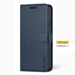 TUCCH iPhone 11 Wallet Case with Magnetic, iPhone 11 Leather Case - Blue