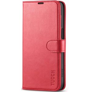 TUCCH iPhone 15 Wallet Case, iPhone 15 PU Leather Case-Red