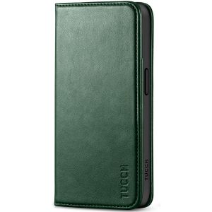 TUCCH iPhone 15 Pro Wallet Case, iPhone 15 Pro Magnet Case - Midnight Green