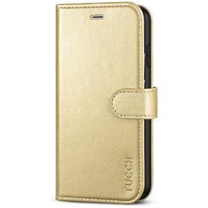 TUCCH iPhone 7 Wallet Case, iPhone 8 Case, Premium PU Leather Case - Shiny Champagne Gold