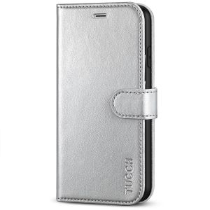 TUCCH iPhone 7 Wallet Case, iPhone 8 Case, Premium PU Leather Case - Shiny Silver