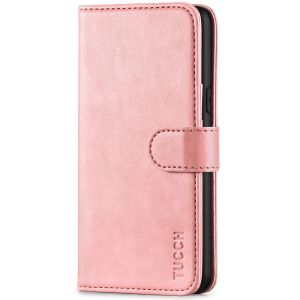 TUCCH iPhone XS Wallet Case, iPhone X / XS Leather Cover, Auto Sleep/Wake up, Magnet Clasp, Stand - Rose Gold