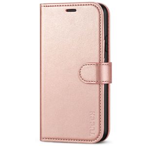 TUCCH iPhone XR Wallet Case - iPhone XR Leather Cover - Shiny Rose Gold