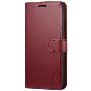 TUCCH iPhone XR Wallet Case - Leather Cover, Stand, Flip Style - Dark Red