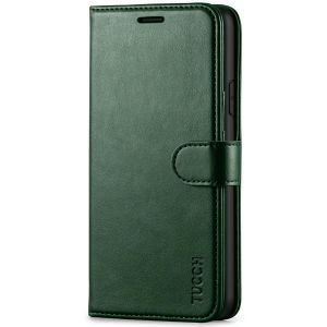 TUCCH iPhone XR Wallet Case - iPhone XR Leather Cover - Midnight Green