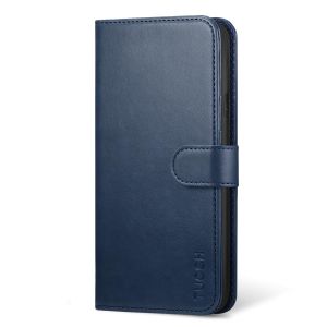 TUCCH iPhone XS Wallet Case, iPhone XS Leather Cover, Auto Sleep/Wake up, Support Wireless Charging - Dark Blue