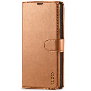 TUCCH SAMSUNG GALAXY S21 Wallet Case, SAMSUNG S21 Flip Case 6.2-inch - Light Brown