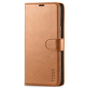 TUCCH SAMSUNG S21FE Wallet Case, SAMSUNG Galaxy S21 FE Case with Magnetic Clasp - Light Brown