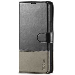 TUCCH SAMSUNG GALAXY S22 Wallet Case, SAMSUNG S22 PU Leather Case Flip Cover - Black & Grey