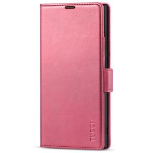 TUCCH SAMSUNG S22 Ultra Wallet Case, SAMSUNG Galaxy S22 Ultra PU Leather Cover Book Flip Folio Case with Dual Magnetic Tab - Hot Pink