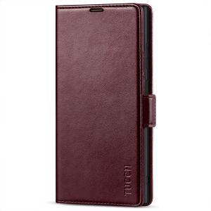 TUCCH SAMSUNG S22 Ultra Wallet Case, SAMSUNG Galaxy S22 Ultra PU Leather Cover Book Flip Folio Case with Dual Magnetic Tab - Wine Red