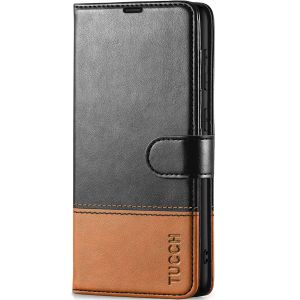 TUCCH SAMSUNG GALAXY S23FE Wallet Case, SAMSUNG S23FE PU Leather Case Flip Cover - Black & Brown