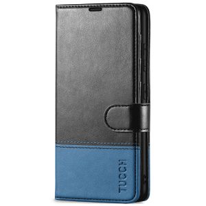 TUCCH SAMSUNG GALAXY S23 Plus Wallet Case, SAMSUNG S23 Plus PU Leather Case Book Flip Folio Cover - Black & Light Blue