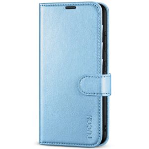 TUCCH SAMSUNG GALAXY S23 Plus Wallet Case, SAMSUNG S23 Plus PU Leather Case Book Flip Folio Cover - Shiny Light Blue