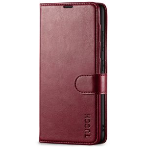 TUCCH SAMSUNG GALAXY S23 Wallet Case, SAMSUNG S23 PU Leather Case Flip Cover - Wine Red