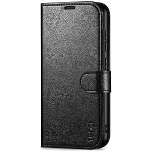 TUCCH SAMSUNG GALAXY S24 Wallet Case, SAMSUNG S24 PU Leather Case Flip Cover - Black - Full Grain