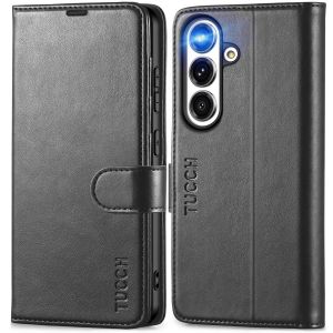 TUCCH SAMSUNG S24FE Wallet Case, SAMSUNG Galaxy S24FE PU Leather Case with [Card Slots] [Kickstand] [RFID Blocking] Magnetic Closure PU Leather Flip Stand Cover for Galaxy S24FE 5G (2024)
