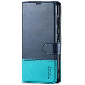 TUCCH SAMSUNG GALAXY S24 Wallet Case, SAMSUNG S24 PU Leather Case Flip Cover - Blue & Lake Blue