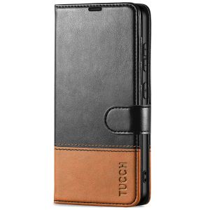 TUCCH SAMSUNG GALAXY S24 Wallet Case, SAMSUNG S24 PU Leather Case Flip Cover - Black & Brown