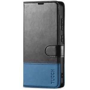 TUCCH SAMSUNG GALAXY S24 Wallet Case, SAMSUNG S24 PU Leather Case Flip Cover - Black & Light Blue