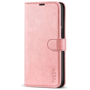 TUCCH iPhone 14 Wallet Case, iPhone 14 PU Leather Case, Folio Flip Cover with RFID Blocking, Credit Card Slots, Magnetic Clasp Closure - Rose Gold